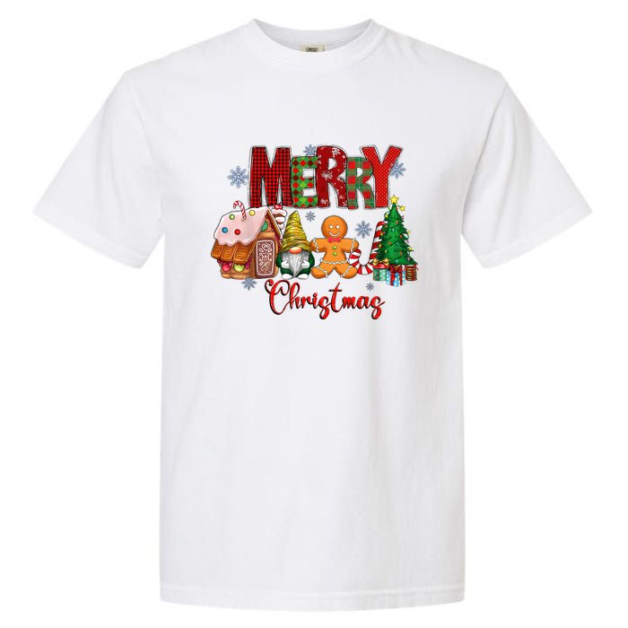 Merry Christmas Candy House Lemon Gnome Gingerbread Pajamas Garment-Dyed Heavyweight T-Shirt