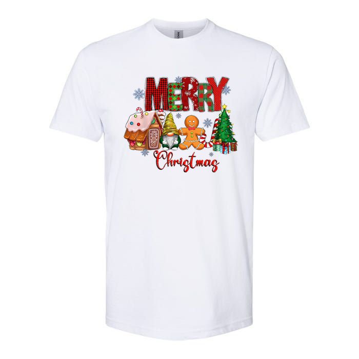 Merry Christmas Candy House Lemon Gnome Gingerbread Pajamas Softstyle CVC T-Shirt