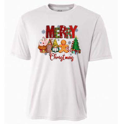 Merry Christmas Candy House Lemon Gnome Gingerbread Pajamas Cooling Performance Crew T-Shirt