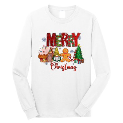 Merry Christmas Candy House Lemon Gnome Gingerbread Pajamas Long Sleeve Shirt