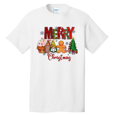 Merry Christmas Candy House Lemon Gnome Gingerbread Pajamas Tall T-Shirt