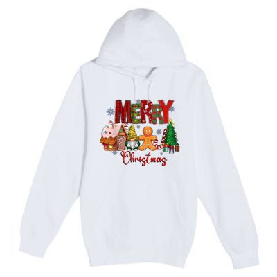 Merry Christmas Candy House Lemon Gnome Gingerbread Pajamas Premium Pullover Hoodie