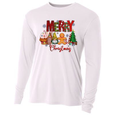 Merry Christmas Candy House Lemon Gnome Gingerbread Pajamas Cooling Performance Long Sleeve Crew