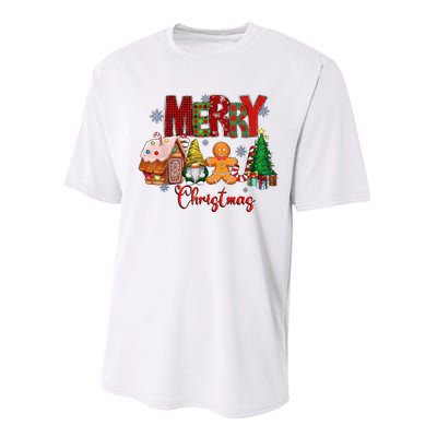 Merry Christmas Candy House Lemon Gnome Gingerbread Pajamas Performance Sprint T-Shirt