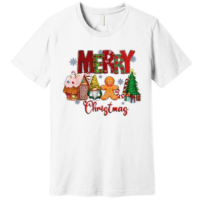 Merry Christmas Candy House Lemon Gnome Gingerbread Pajamas Premium T-Shirt