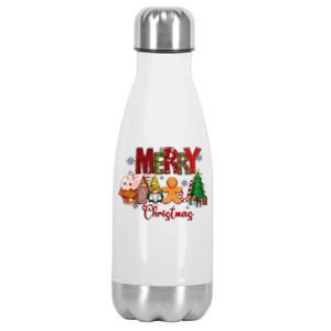 Merry Christmas Candy House Lemon Gnome Gingerbread Pajamas Stainless Steel Insulated Water Bottle