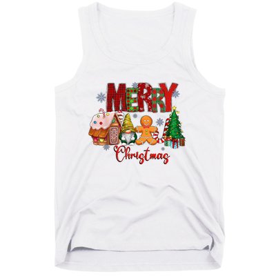 Merry Christmas Candy House Lemon Gnome Gingerbread Pajamas Tank Top