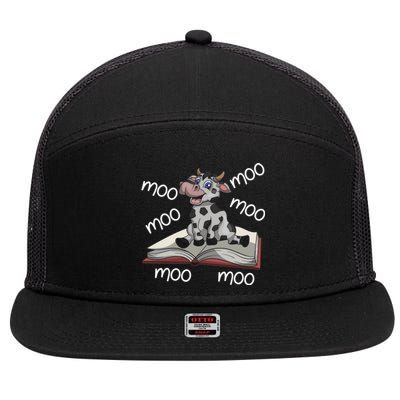 Moo Cow Cool Gift 7 Panel Mesh Trucker Snapback Hat