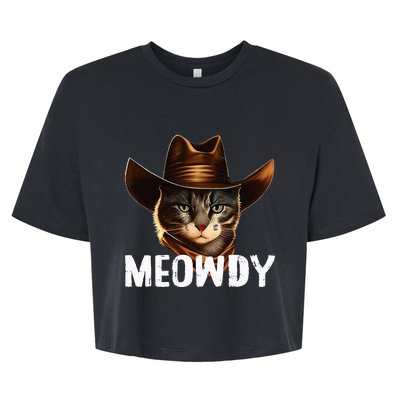 Meowdy Cat Cowboy Funny Cat Meme Bella+Canvas Jersey Crop Tee