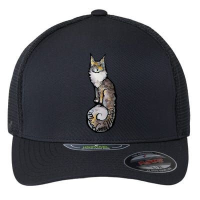 Maine Coon Cat Dilute Calico Maine Coon Mama Great Gift Flexfit Unipanel Trucker Cap