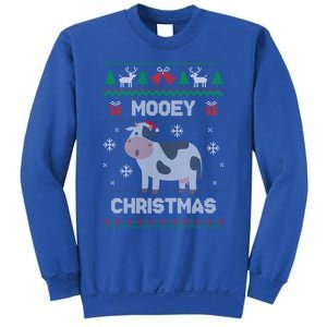 Mooey Christmas Cow Santa Claus Hat Ugly Christmas Sweater Gift Sweatshirt