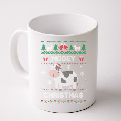 Mooey Christmas Cow Santa Claus Hat Ugly Christmas Sweater Gift Coffee Mug