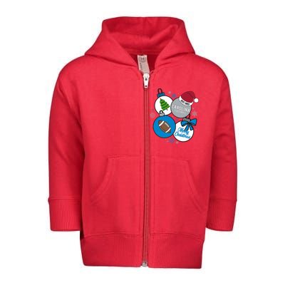 Merry Christmas Carolina Football Est 1993 Toddler Zip Fleece Hoodie