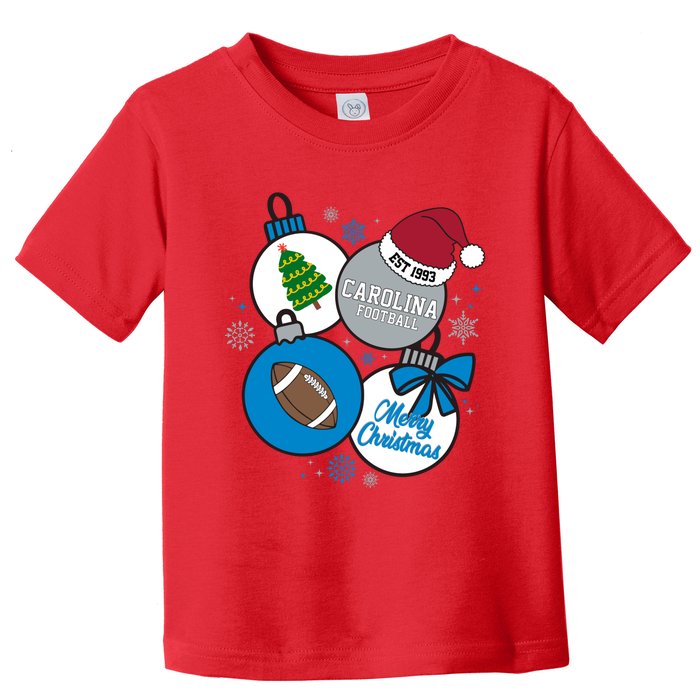 Merry Christmas Carolina Football Est 1993 Toddler T-Shirt