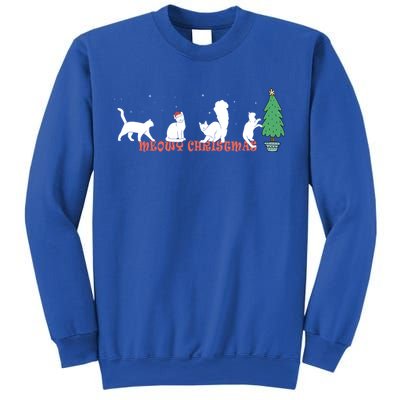 Meowy Catmas Christmas Vintage Kitten Cat Santa Hat Xmas Gift Sweatshirt