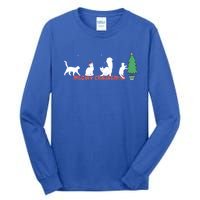 Meowy Catmas Christmas Vintage Kitten Cat Santa Hat Xmas Gift Tall Long Sleeve T-Shirt