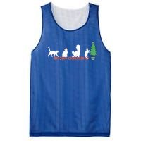 Meowy Catmas Christmas Vintage Kitten Cat Santa Hat Xmas Gift Mesh Reversible Basketball Jersey Tank