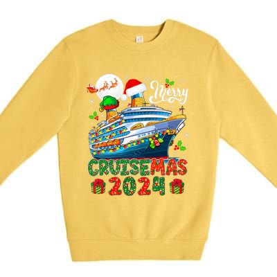 Merry Christmas Cruise 2024 Santa Elf Cruise Ship Lover Premium Crewneck Sweatshirt