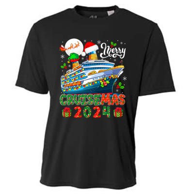 Merry Christmas Cruise 2024 Santa Elf Cruise Ship Lover Cooling Performance Crew T-Shirt