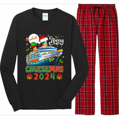 Merry Christmas Cruise 2024 Santa Elf Cruise Ship Lover Long Sleeve Pajama Set