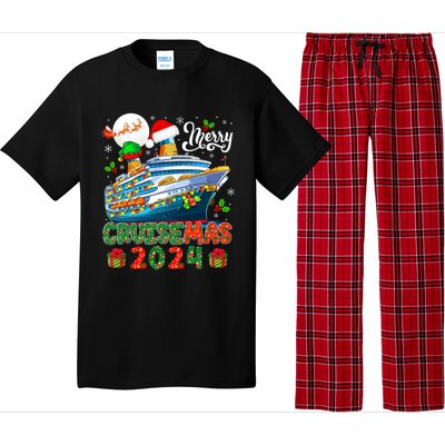 Merry Christmas Cruise 2024 Santa Elf Cruise Ship Lover Pajama Set