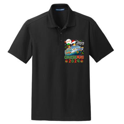 Merry Christmas Cruise 2024 Santa Elf Cruise Ship Lover Dry Zone Grid Polo