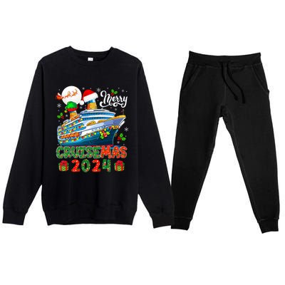 Merry Christmas Cruise 2024 Santa Elf Cruise Ship Lover Premium Crewneck Sweatsuit Set