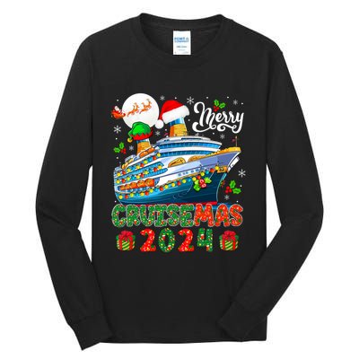 Merry Christmas Cruise 2024 Santa Elf Cruise Ship Lover Tall Long Sleeve T-Shirt