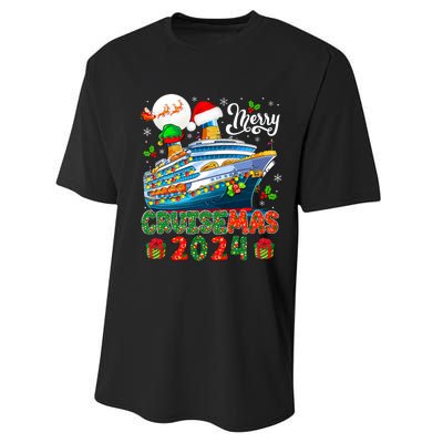 Merry Christmas Cruise 2024 Santa Elf Cruise Ship Lover Performance Sprint T-Shirt