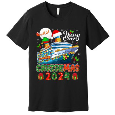 Merry Christmas Cruise 2024 Santa Elf Cruise Ship Lover Premium T-Shirt