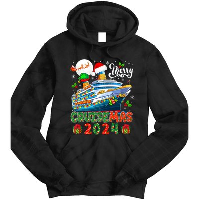 Merry Christmas Cruise 2024 Santa Elf Cruise Ship Lover Tie Dye Hoodie