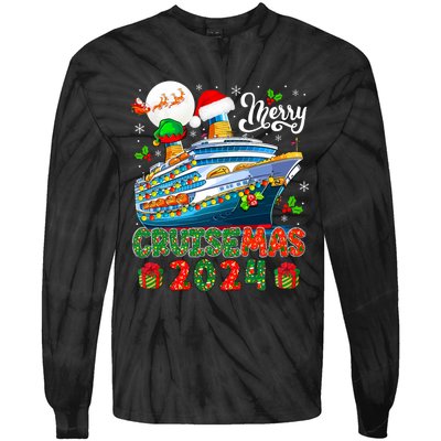 Merry Christmas Cruise 2024 Santa Elf Cruise Ship Lover Tie-Dye Long Sleeve Shirt