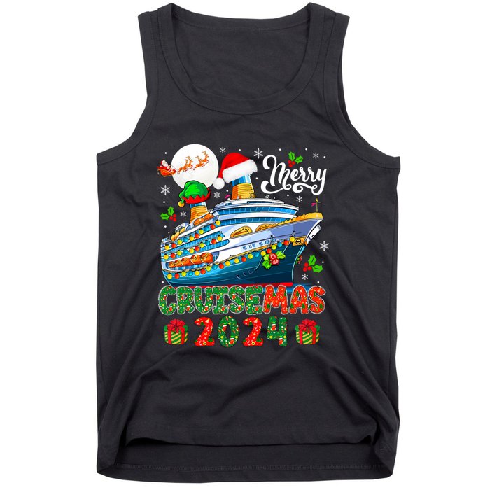 Merry Christmas Cruise 2024 Santa Elf Cruise Ship Lover Tank Top