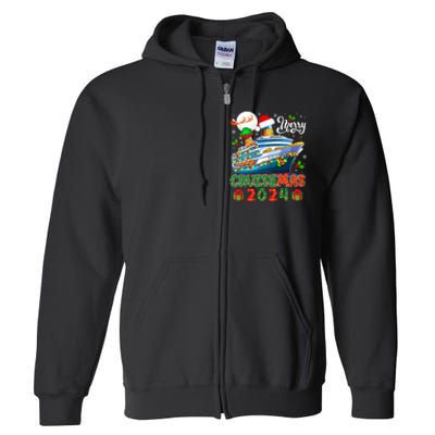 Merry Christmas Cruise 2024 Santa Elf Cruise Ship Lover Full Zip Hoodie