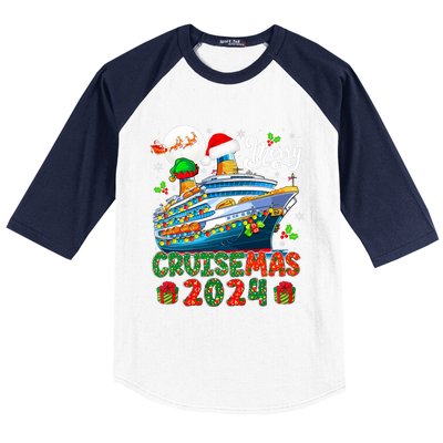 Merry Christmas Cruise 2024 Santa Elf Cruise Ship Lover Baseball Sleeve Shirt