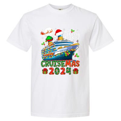 Merry Christmas Cruise 2024 Santa Elf Cruise Ship Lover Garment-Dyed Heavyweight T-Shirt