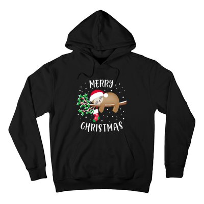 Merry Christmas Cute Sloth Xmas Outfit Matching Family Hoodie