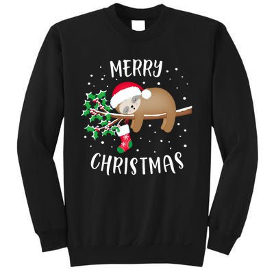 Merry Christmas Cute Sloth Xmas Outfit Matching Family Sweatshirt