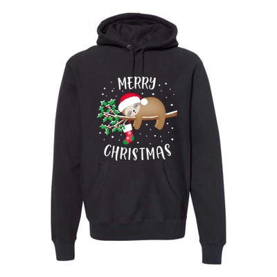 Merry Christmas Cute Sloth Xmas Outfit Matching Family Premium Hoodie