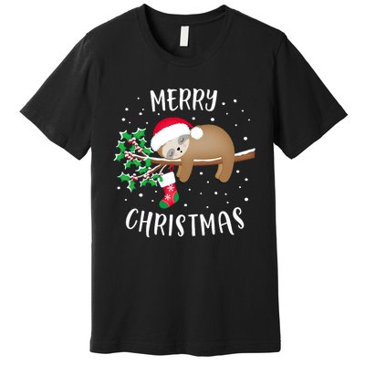 Merry Christmas Cute Sloth Xmas Outfit Matching Family Premium T-Shirt