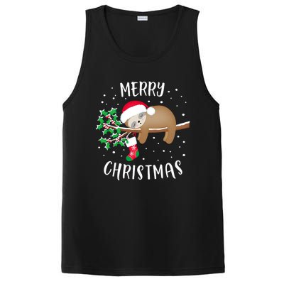 Merry Christmas Cute Sloth Xmas Outfit Matching Family PosiCharge Competitor Tank