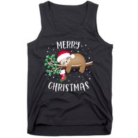 Merry Christmas Cute Sloth Xmas Outfit Matching Family Tank Top