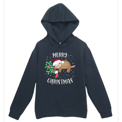 Merry Christmas Cute Sloth Xmas Outfit Matching Family Urban Pullover Hoodie