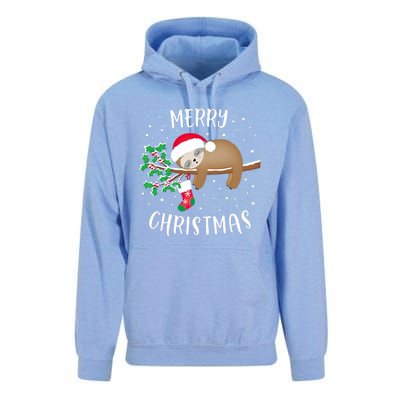 Merry Christmas Cute Sloth Xmas Outfit Matching Family Unisex Surf Hoodie