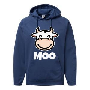 MOO Cows Cow Lover Performance Fleece Hoodie