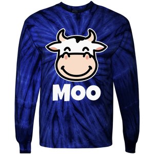 MOO Cows Cow Lover Tie-Dye Long Sleeve Shirt