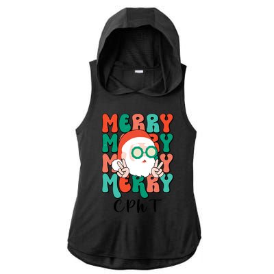 Merry Cpht Christmas Certified Pharmacy Technician Xmas Gift Ladies PosiCharge Tri-Blend Wicking Draft Hoodie Tank