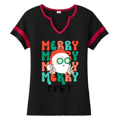 Merry Cpht Christmas Certified Pharmacy Technician Xmas Gift Ladies Halftime Notch Neck Tee