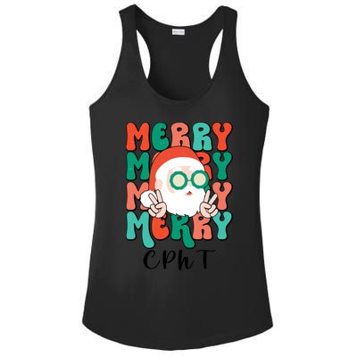 Merry Cpht Christmas Certified Pharmacy Technician Xmas Gift Ladies PosiCharge Competitor Racerback Tank