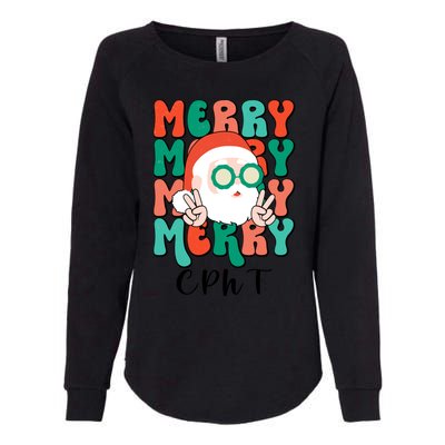 Merry Cpht Christmas Certified Pharmacy Technician Xmas Gift Womens California Wash Sweatshirt